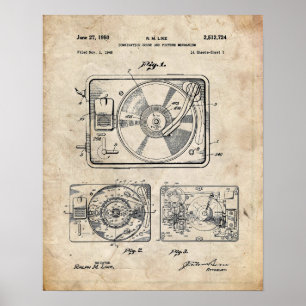 Poster Brevet du lecteur d'enregistrements