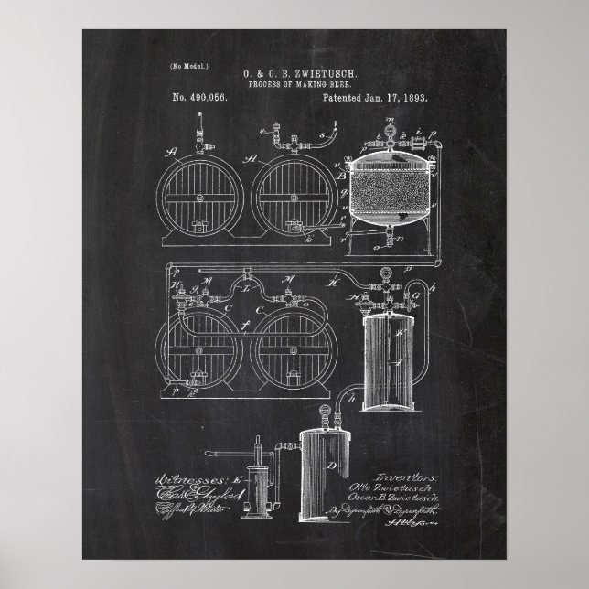 Poster Brevet du système de brassage de bière (Devant)