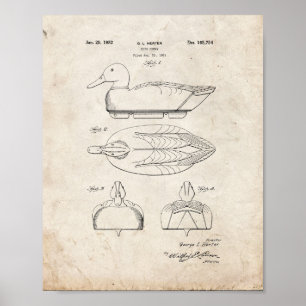 Poster Brevet Duck Decoy - Vieux look