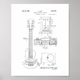 Poster Brevet Hart Electric Guitar Pickup