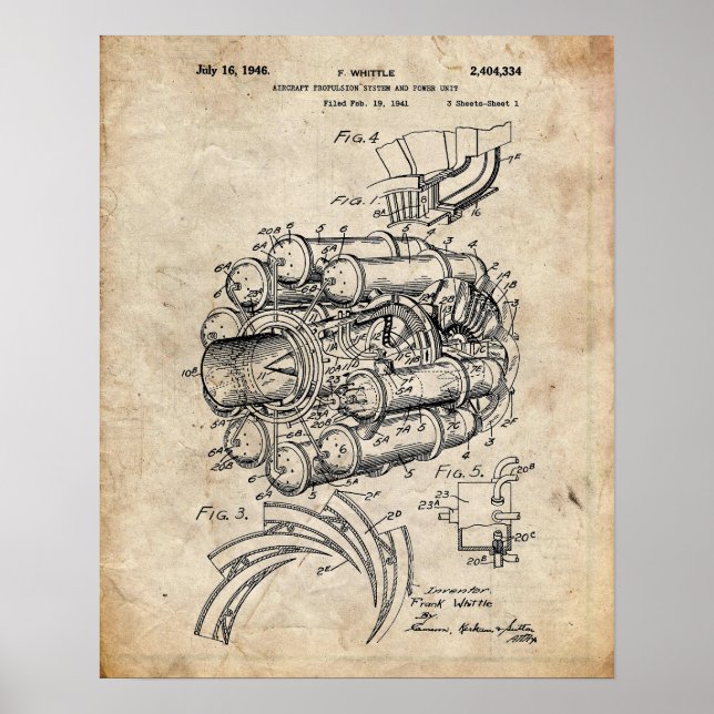 Poster Brevet moteur à réaction (Devant)