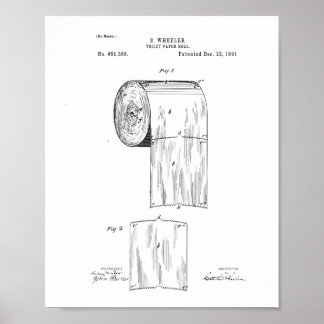 Poster Brevet Papier de toilette, Décor d'impressi