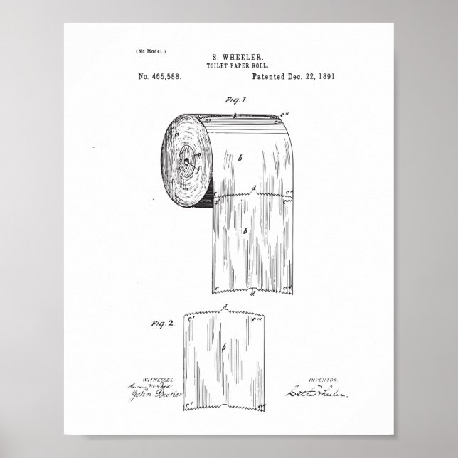 Poster Brevet Papier de toilette, Décor d'impressi (Devant)
