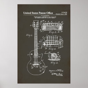Poster Brevet US - Guitare acoustique