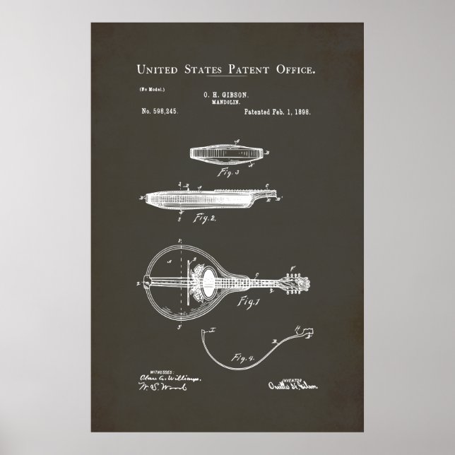 Poster Brevet US - Mandoline (Devant)