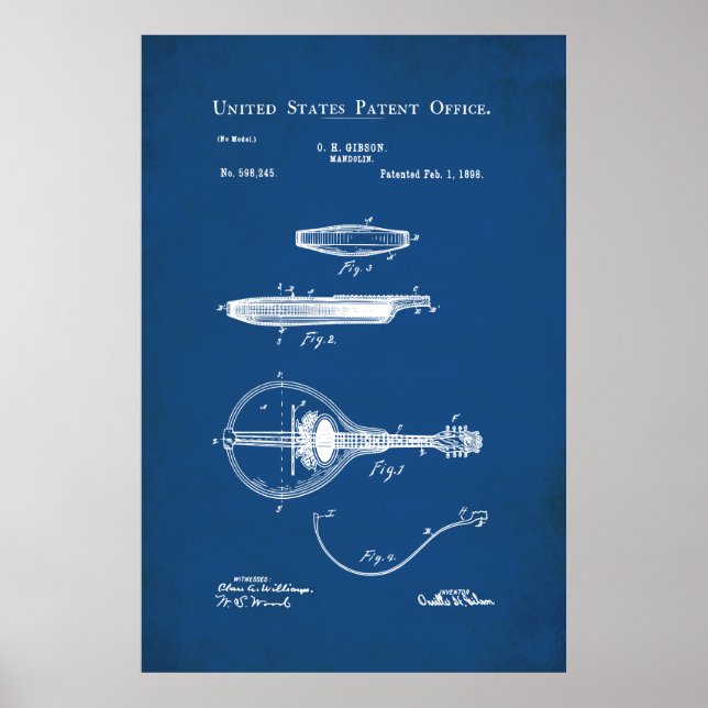 Poster Brevet US - Mandoline (Devant)