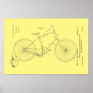 Poster Brevet Velocipede Vicycle Vintage 1896 Imprimer