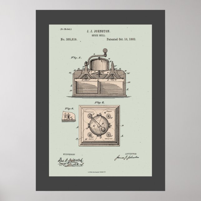 Poster Brevet vintage Spice Mill (Devant)