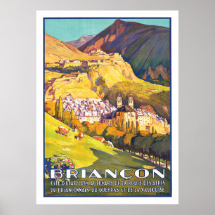 Poster Briançon, belle ville des Alpes françaises