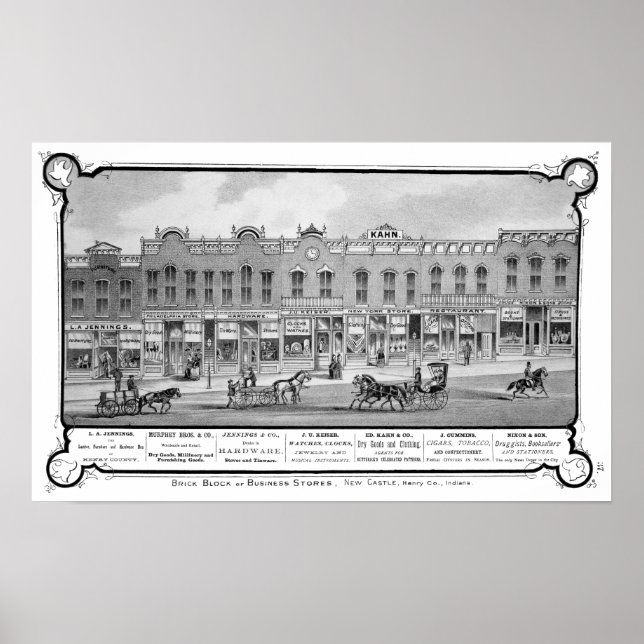 Poster Brick Business Row Nouveau Château Indiana (Devant)