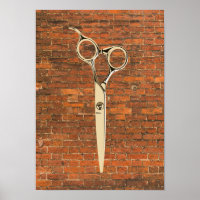 Brick industriel Gold Ciseau Hair Stylliste Barber