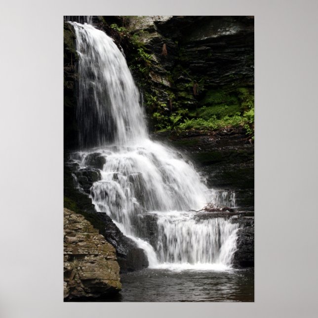 Poster Bridal Veil Falls - Bushkill Falls Pennsylvanie (Devant)