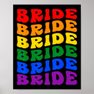 Poster Bride Lgbt Super Rainbow Flag Bachelorette Party