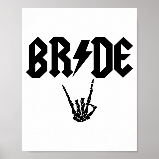 Poster Bride Rock N Rouleau Skeleton Main Halloween Bache (Devant)