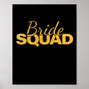 Poster Bride Squad Bachelorette Party Bridesmaid Mariage
