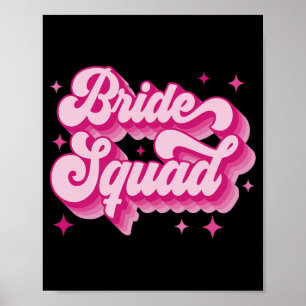 Poster Bride Squad Retro Mariage de la fête de la mariée