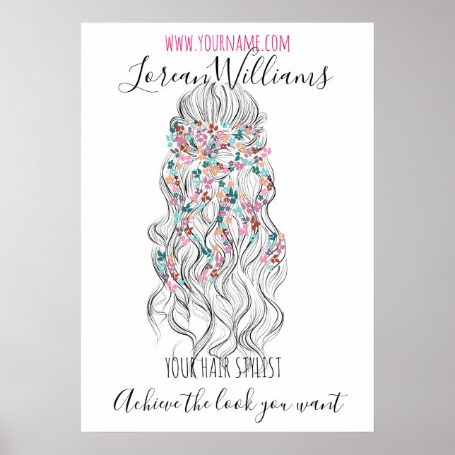 Poster Bride Wavy poil fleurie couronne coiffure marque d (Devant)