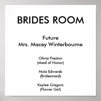 Poster BRIDES ROOM, FutureMrs. Macey Winterbourne, Oli...