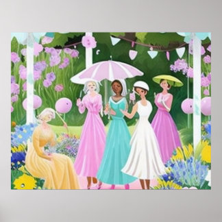 Poster Bridgerton inspiration aquarelle peinture florale
