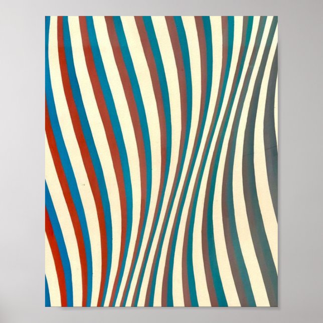 Poster Bridget Riley peinture abstraite (Devant)