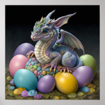 Bright and ColorFul Easter Dragon Print