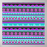 Bright Blue et violet motif tribal