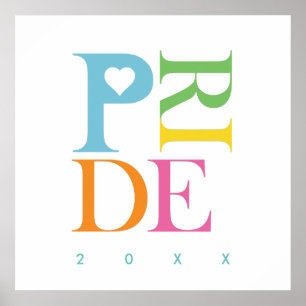 POSTER BRIGHT CHEERFUL COLOURFUL FUN PRIDE TYPOGRAPHY