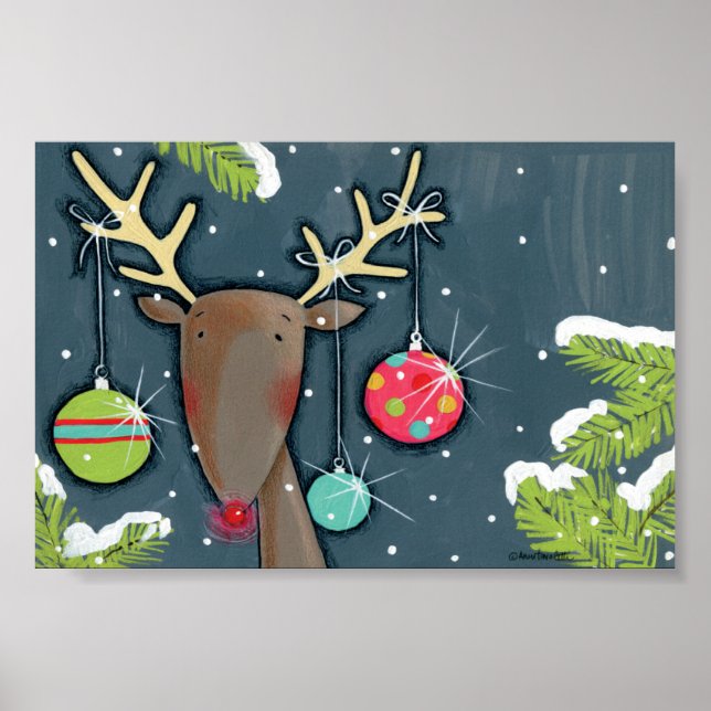 Poster Bright Christmas Reinder (Devant)