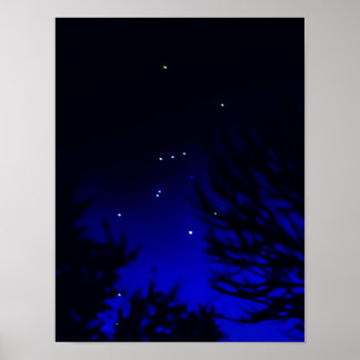 Poster Bright Constellation d'Orion avec Betelgeuse Star