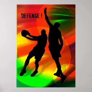 Poster Bright Court Lights et Basketball Duo