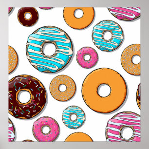 Poster Bright Donut Whimsical Motif