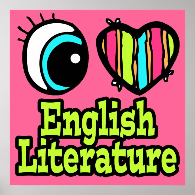 Poster Bright Eye Heart I Love Anglais Littérature (Devant)