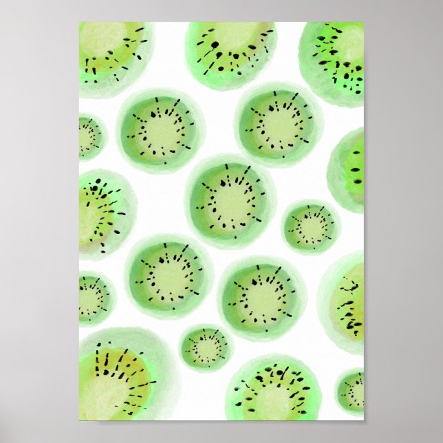 Poster Bright Lime Kiwi Abstrait Motif de fruits (Devant)
