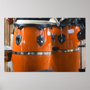 Poster Bright orange conga tambours photo