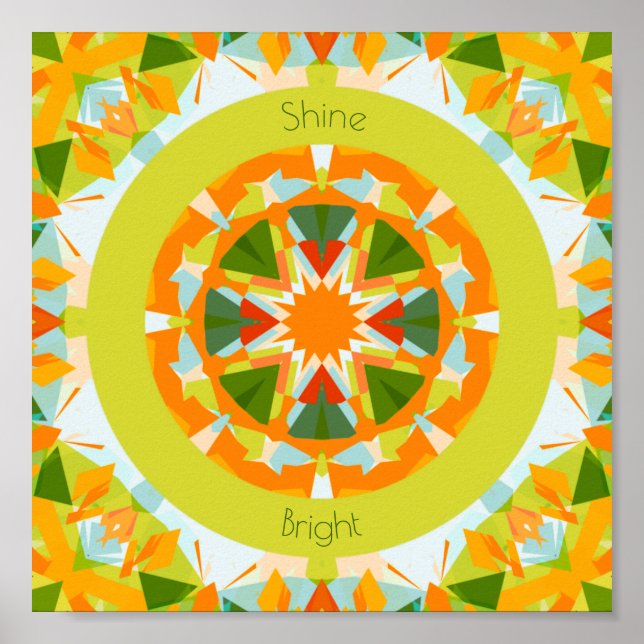 Poster Bright Orange Green brillant étoile brillante Baby (Devant)