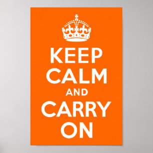 Poster Bright Orange Keep Calm and Carry On