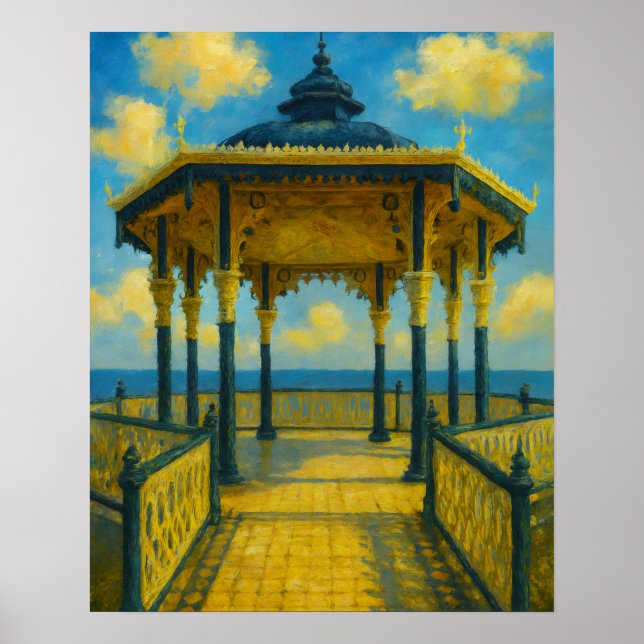 Poster Brighton Bandstand Glow - Pavillon de bord de mer (Devant)