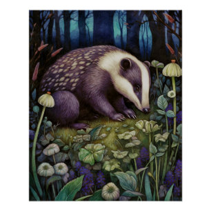 Poster brillant Badger de minuit