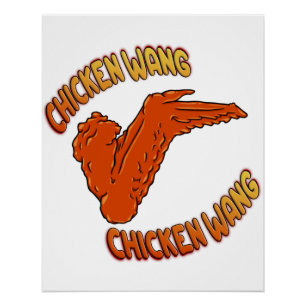 Poster brillant de l'aile de poulet Zazzle