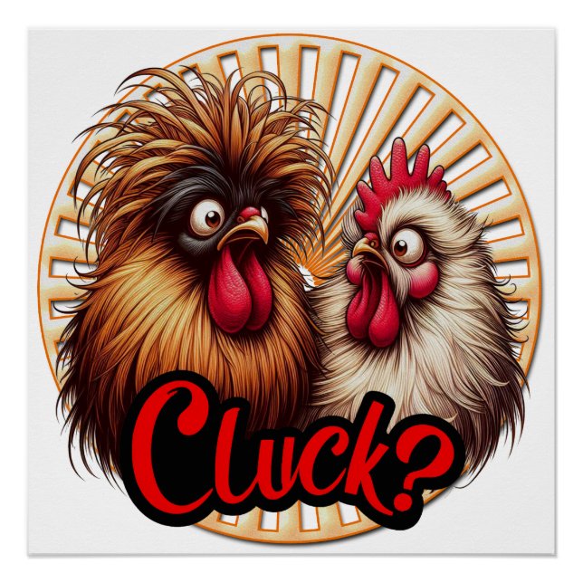 Poster brillant de poulet Cluck (Devant)