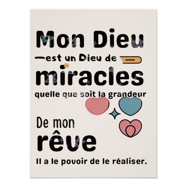 Poster brillant Mon Dieu  (Devant)