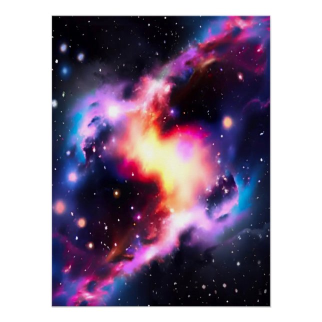 Poster brillant Rainbow Cat Eye Nebula Galaxy (Devant)