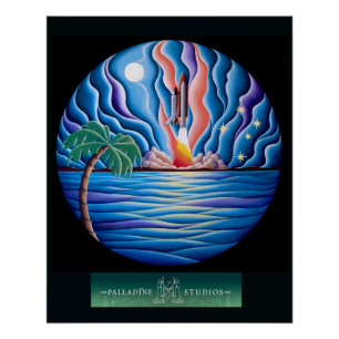 Poster brillant 'Starlit Journey'