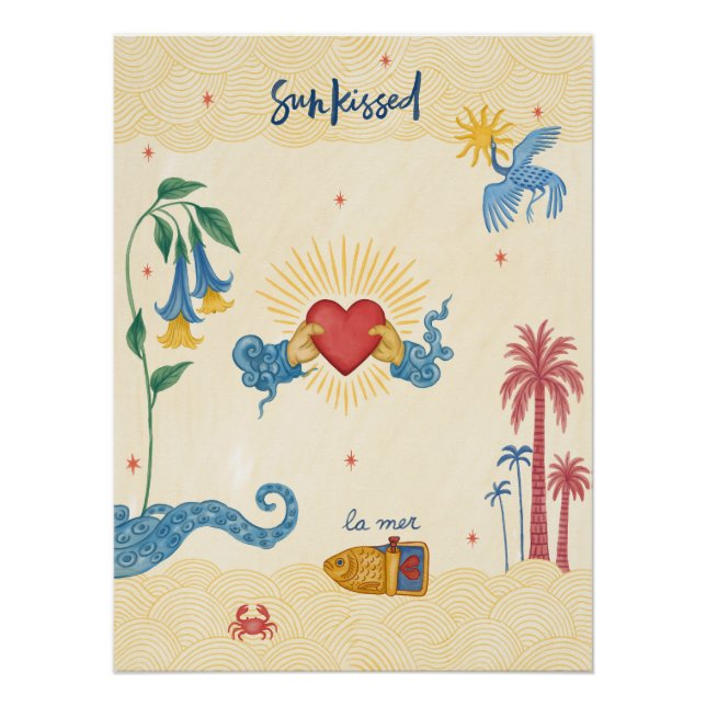 Poster brillant Sun Kissed - Art mystique Imprimer (Devant)