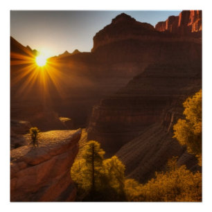 Poster brillant Sunrise Over a Canyon
