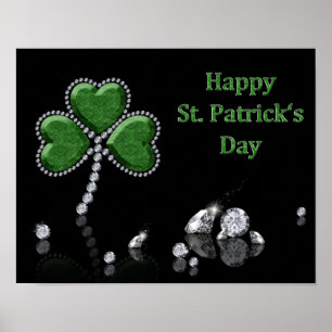 Poster Brilliant Happy St. Patrick's Day Diamonds