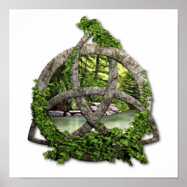 Poster Brin de trinité celtique en pierre (Devant)