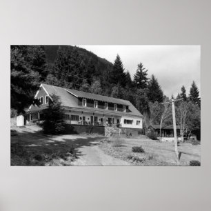 Poster Brinnon, vue de WA d'auberge olympique sur le