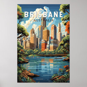 Poster Brisbane Australie Voyage Art Vintage