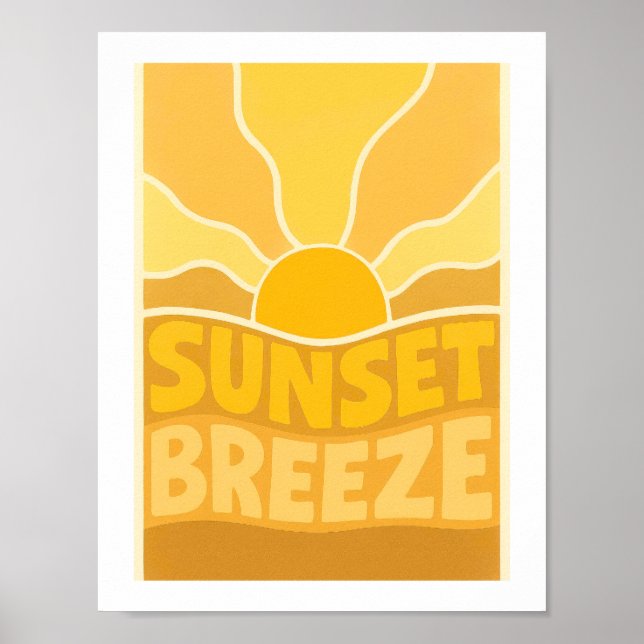 Poster Brise de coucher de soleil Rétro Typographique Côt (Devant)